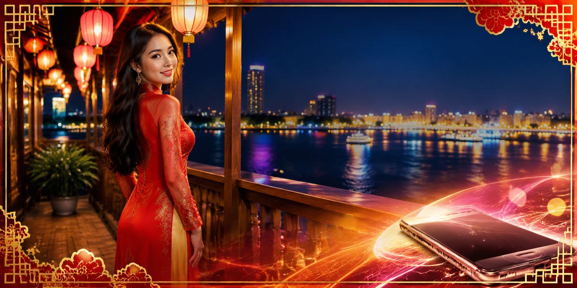 Người chơi xổ số bên bờ sông Mekong với trang phục truyền thống